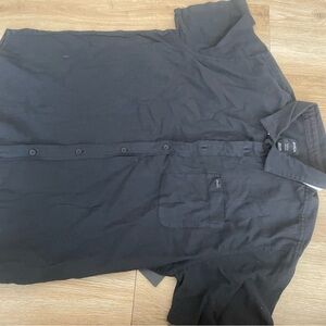 RVCA Black Casual Button Down Shirt Short Sleeve